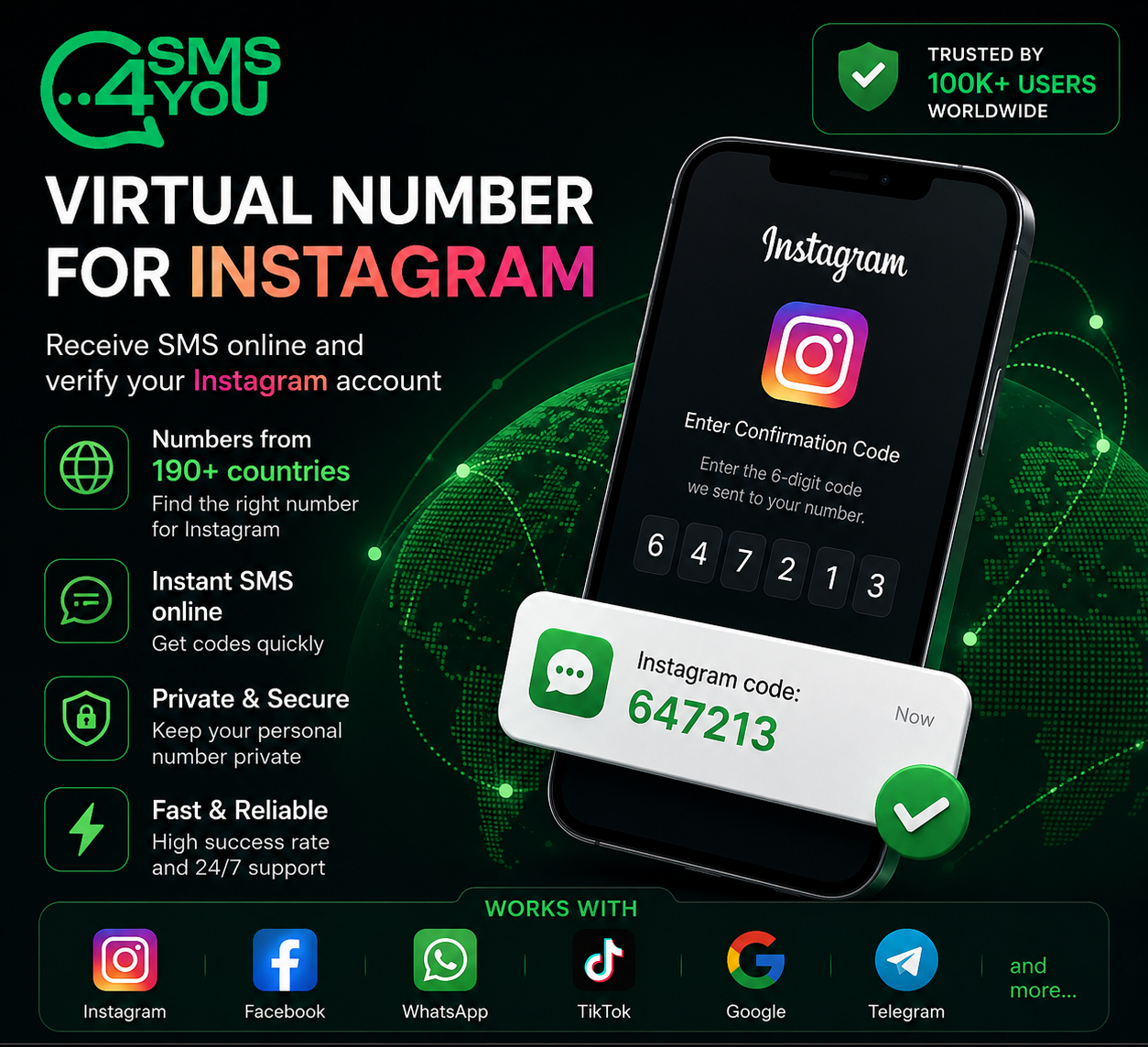 Virtual Number for Instagram: How to Receive SMS Online